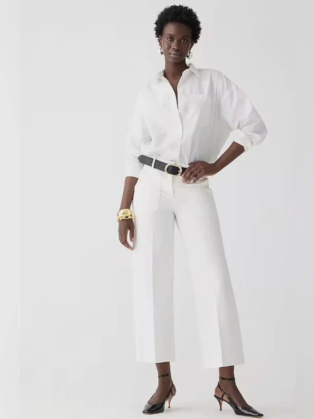 Sydney wide-leg pant in bi-stretch cotton blend